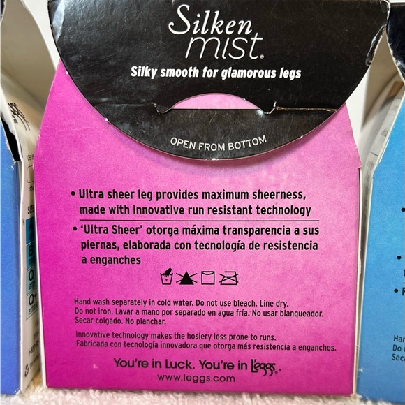 Bundle of 3 Leggs Queen Size Womens Black Pantyhose / NEW in Box - Picture 8 of 9